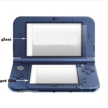 Vrh Kaljeno Steklo LCD Screen Protector+Dnu PET Jasno, Polno Kritje Zaščitno folijo Stražar za Nintendo Majhne Novi 3DS Konzoli