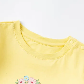 DBM17574 dave bella poletje srčkan baby dekleta risanka ruched T-shirt otroci vrhovi dekle otroci moda tees