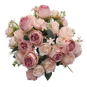 Lepa Rose Umetne Svile Cvetja za Dom Poroka Dekoracija dodatna Oprema Ureditev Božični Dekor Peony Ponaredek Šopek