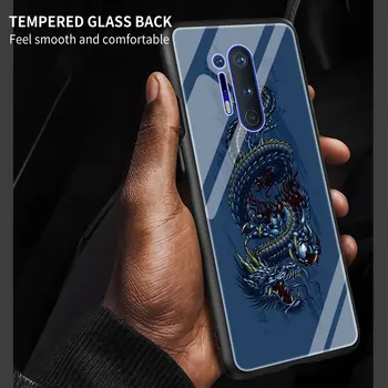 Rdeči Zmaj, Kaljeno Steklo Primeru Telefon za OnePlus 7 8 Nord 7T Pro 8T 5G Ž Kritje za 1+ 7pro 8Nord5G 8pro Lupini Capa