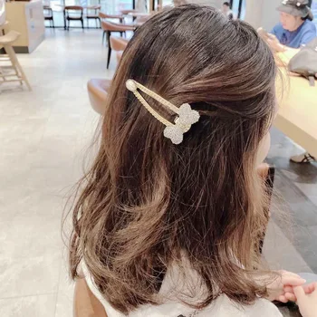 Visoka Kakovost Luksuznih Korejski Bling Kristalno Bowknot Sponke Za Lase Hairband Bobby Zatiči Barrette Lasnice Headdress Lepota Pribor