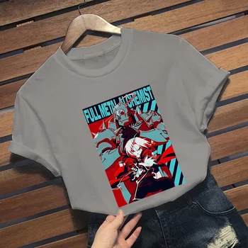 Harajuku Fullmetal Alkimist, Unisex T-shirt Kratek Rokav Oversize Tees
