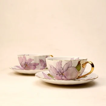 Evropski kosti kitajske Skodelico Kave Nastavite Britanski Popoldanski čaj Lily teacup Visoko-kakovostni razred Phnom Penh skodelico kave krožnik pot Poročno Darilo