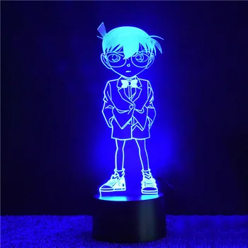 Conan LED RGB Noč Svetlobe 7 Sprememba Barve Desk Svetlobe 2244 Akcijska Figura, PVC Otroci Igrače Brinquedos Božično Darilo