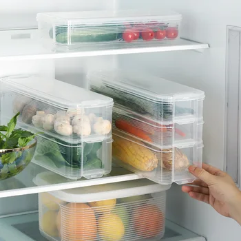 Nove Multi-layer Hladilnik Hrane Škatla za Shranjevanje S Pokrovom Pregleden Sveže-vodenje Polje Posodo Kuhinja Hladilnik Kabinet Organizator