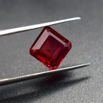 Razred AAA Rezanje Ruby Kvadrat Gladko Gemstone Kvadratnih Emerald Cut Temna Kri-rdeča Ruby Gem Več Velikosti C38R