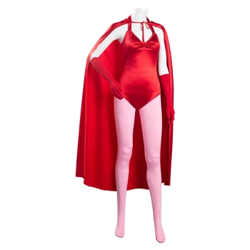 Wanda Vizijo Scarlet Čarovnica Wanda Maximoff Cosplay Kostum Ženske Jumpsuit Obleke Halloween Carnival Obleko