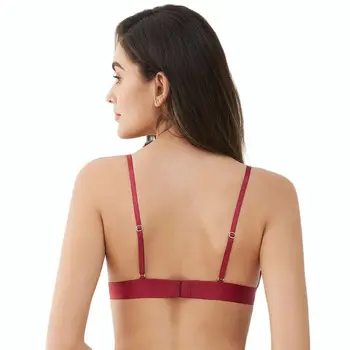 Ningsige seksi globoko V oddaljena vezenje Pregleden perilo žice brezplačno preja udobno S M L XL bras za ženske