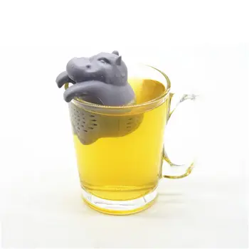 1 pc Hippo Infuser Večkratno uporabo Silikonski Srčkan Visi Listov Čaj, Cedilo, Zeliščne Začimbe Filter Difuzor Ustvarjalno Čaj Dodatki