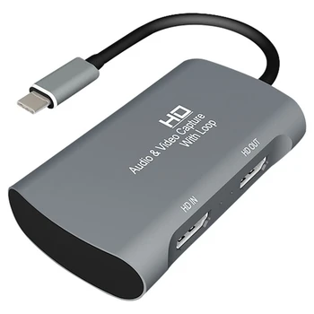 Tip-C HDMI Video Capture Card 4K Zaslon USB3.0 Mic Zvoka V Živo, Široko Stream