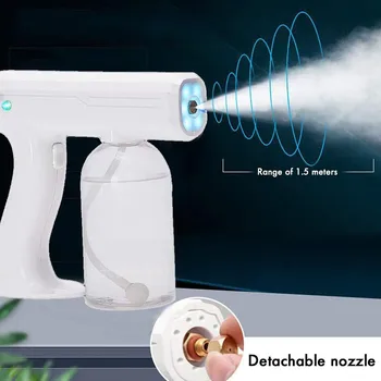 800ml Modra Svetloba Nano Parna Pištola Atomizing Fogger Dezinfekcijo-škropilnica Pištolo Brezžični Nano Mešane Pare Nano Baterije Spray Kavo