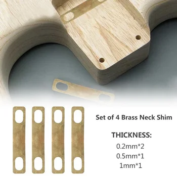 4 Kosov 0,2 mm, 0,5 mm, 1 mm Debeline Vratu Kitare Krepitev Kovinski Skupno Za Električna Kitara / Bass Luthier Orodja