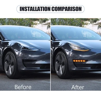 Za 2017-2021 Tesla Model 3 Športni Avto Sprednje Luči za Meglo svetlobni pramen Tesla Model 3 Pribor UP-Ravni Zamenjava Skupščine