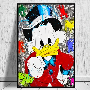 Grafiti Umetnost Disney Platno Slikarstvo Miki Miška in jaka racman Ulične Umetnosti Plakatov Tisk Stenskih slikah, za Dekoracijo Doma