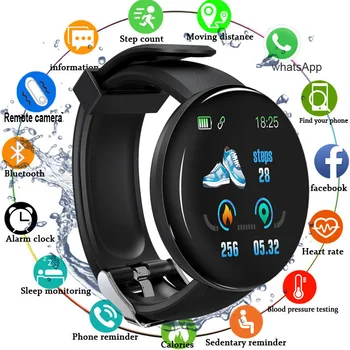 Večnamenski Elektronski Watch Krvnega Tlaka, Srčnega utripa Nepremočljiva Bluetooth Krog Fitnes Tracker Zapestnica PK D20 Y68