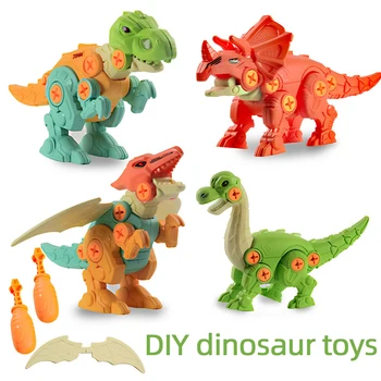 Otroci Igrače DIY Demontaža Dinozaver Igrače, Risanke Matica izvijačem Sestavljanje Modela za določitev Bloki Puzzle Igre Otroci Igrače Fantje Darilo