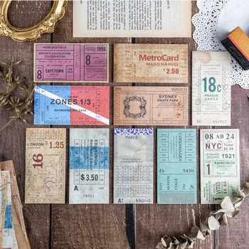 Novi Retro Vintage Potovanja Snemanje Vozovnice Memo Pad DIY Sporočila Opomba Papir Beležnica Pack trgovina na Drobno