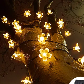 7M Sončne Niz Božični Luči na Prostem 23 ft 50 LED 3Mode Nepremočljiva Cvet na Vrtu Cvet Razsvetljavo Stranka Domov Dekoracijo