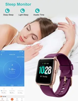 Pametno Gledati za Android in iOS Telefonov,IP68 Vodotesen Smartwatch Fitnes Tracker Fitnes Srčnega utripa Ure za Ženske