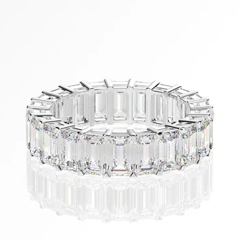Večnost Emerald Cut Lab Diamantni Prstan 925 Sterling Srebrni Poročni Prstani, Zaročni Za Ženske, Nakit Darilo