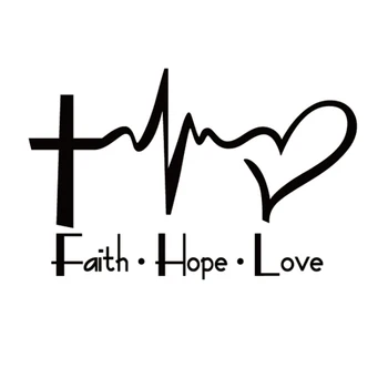 Vera, Upanje, Ljubezen Vinil Avto Nalepke Risanka Jezus Krščanskih Verskih Pismo Verz Telo Dekoracijo 15.2*za 9,6 CM/6.0*3.8 Palčni