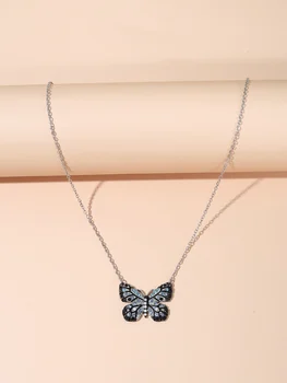 Moda priložnostne lady metulj obesek crystal ogrlica za Ženske letnik klasična ogrlica Boemski stil poročne študent obesek