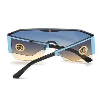 2021 Moda Moderna Sončna Očala Ženske Luksuzni Oblikovalec Kovin Sončna Očala Moških Enem Kosu Velika Očala Edinstven Ženski Širok Noge Odtenki