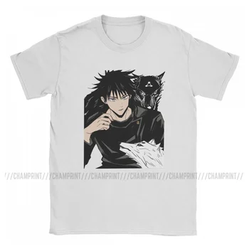 Moški Megumi Fushiguro Jujutsu Kaisen T Shirt Anime Oblačila Bombaž Super Kratek Rokav Crewneck T Shirt Graphic T-Majice