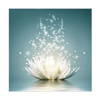Krog Diamond Slikarstvo 5D Skupaj Obrti Sliko Vode Lotus Nosorogovo Vezenje Navzkrižno Šiv Doma Dekoracijo Darilo