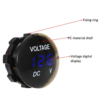 12V-24V Digitalni Plošči Voltmeter Napetost Merilnika Tester LED Zaslon za Avto Auto motorno kolo, Čoln ATV Tovornjak Preuredi Dodatki