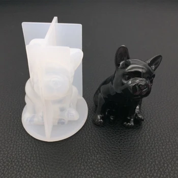 Kristalno Epoksi Smolo Plesni 3D francoski Buldog Silikonski Kalup DIY Obrti Okraski Avto Okraski Litje Orodje