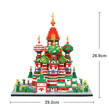 4872pcs+ Rusija Znane Arhitekture Saint Basil Cathedral gradnika 3D Model Mikro Diamond Opeke Igrače Za Zbiranje
