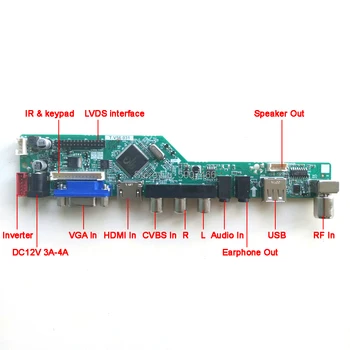Za LTM190E4-L31/L32 LCD monitor T. V56 pogon kartica odbor VGA, USB, AV tipkovnica+Remote+Inverter LVDS 4CCFL 30Pin DIY kit
