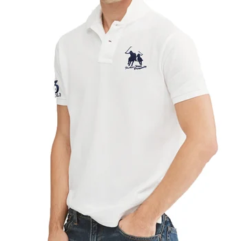Bombaž Poletje Nov Slog moška Kratka Sleeved Polos Majica Priložnostne Big-Konj Logotip Moške Polos Majica Fashion River moška Majica