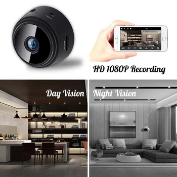 1 PC Mini 1080P WiFi IP Kamere, Zaznavanje Gibanja, Nočno gledanje Oddaljen Zaslon Z Nosilcem Brezžična Kamera Mini Kamere Kamere