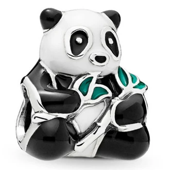 Nova moda čar original panda kroglice Sonce Obesek je primeren za Pandora žensk zapestnico, ogrlico, nakit, dodatki za DIY