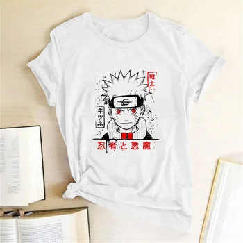 Vroče Japonski Anime Naruto Graphic Tee Risanka Rep Zver Naruto T Shirt Smešno Unisex majica s kratkimi rokavi Ženske Obleke Poletje Vrhovi