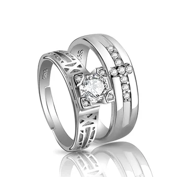 Srebrni prstan Fine nakit za ženske ujemanje 925 sterling srebrni nakit sklopov luksuzni Obroči retro poročni par obročev