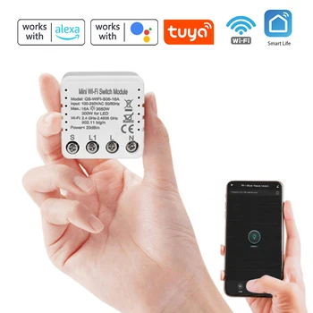 Tuya WiFi 100~250V Mini 1 Banda Inteligentni Stikalo Modul Spremembe DIY Modul APP/Glasovni Nadzor za Alexa googlova Domača stran