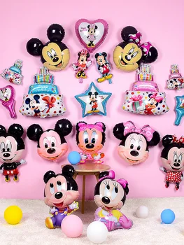 Disney Mickey Minnie Risanka Aluminija Balonom, Rojstni dan Okraski Otroka Prvi Rojstni dan Odlikovanja