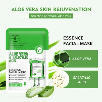 10Pcs Aloe Salicilna Kislina Anti Acne Maska za Globinsko Vlažilno Izboljšanje Suhost Zbledi Znamke Masko Pomirja After Sun Repair Masko