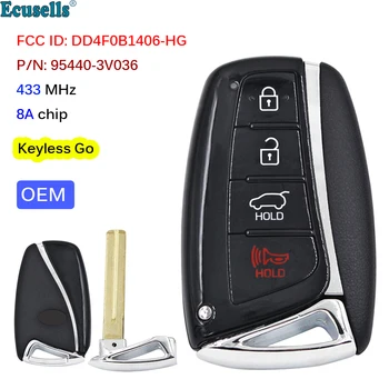 OEM brez ključa Gredo Pametni Daljinski Ključ Z 4 Gumb 433MHz 8A FOB za Hyundai Azera-2018 P/N: 95440-3V036 FCC ID: DD4F0B1406-HG