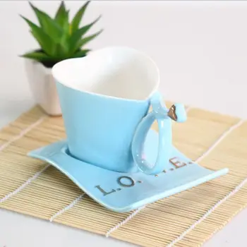 Nove neposredne prodaje ustvarjalno srce-oblikovane keramične skodelice Evropske kave v obliki srca tea cup nekaj pokal vrč skodelico kave