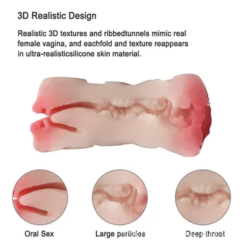 Moški Masturbator Realistična Vagina Trupa Dvojno Glavo za Moške Pokal Gume, Silikona Simulator Moškega Spola Umetno AirplaneBottleAdult