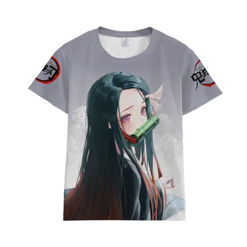 Priljubljen anime 3D tiskanje poletje študent fantje in dekleta kratka sleeved krog vratu majica, risanka anime otroci T-shirt oblačila