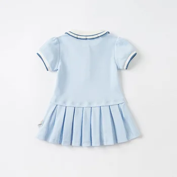 DBM17845 dave bella poletje baby dekle srčkan risanka draped obleko otroci in modnih stranka obleko otroci dojenčka lolita obleko