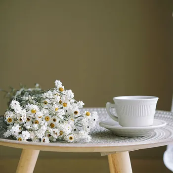 Za Pošiljanje Vase10-15pcs Majhne Bele Chrysanthemu Ailver Chrysanthemum Daisy Šopek Skandinavski Stil Dekoracijo Doma Dekoration