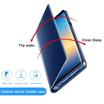 Flip Mirror Pametni Telefon Ohišje Za Samsung Galaxy A02 A022F A022F/DS A022M 6,5 Cm Magnetna Privlačnost Navpično Stojalo Pokrov