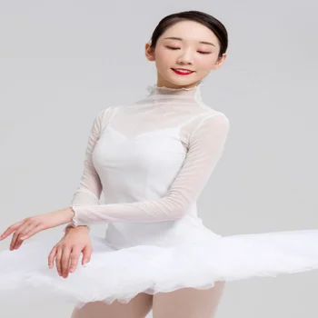 Balet Ples Kostum Stopnji Uspešnosti Modnih Oblačil Žensk, Ples, Oblačila Edinstven Design Dolg Rokav Sequined Očesa Bluzo