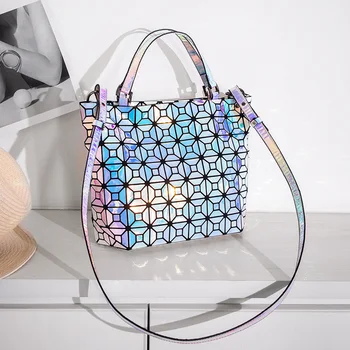 Nov laserski svetlobni ling predalčni nakupovalno vrečko ustvarjalne kratek modi lady eno ramo torba
